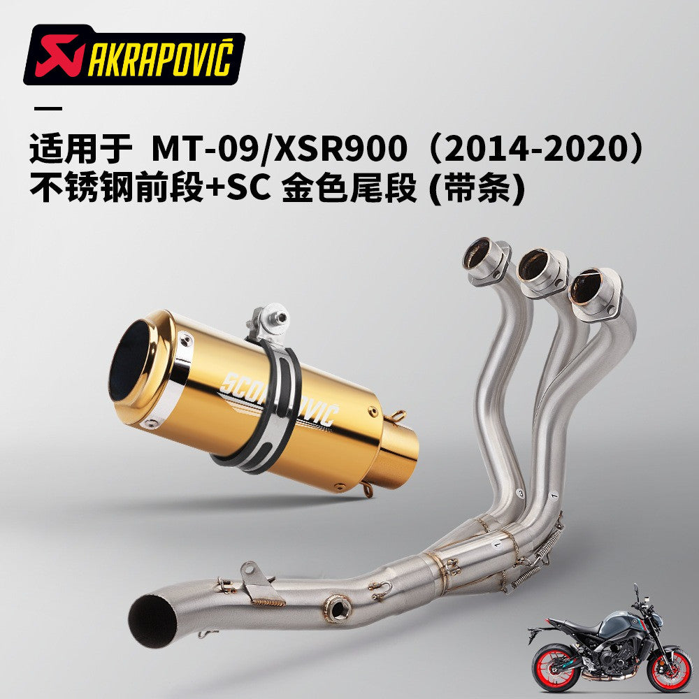 Yamaha MT09 V1 V2 2014-2020 Stainless Steel Straight Exhaust Pipe Full System MT09 Exhaust MT09