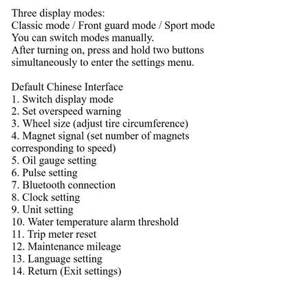 New Three-interface Full-color Tft Bluetooth Chinese English Universal Modified LCD Motorcycle Meter