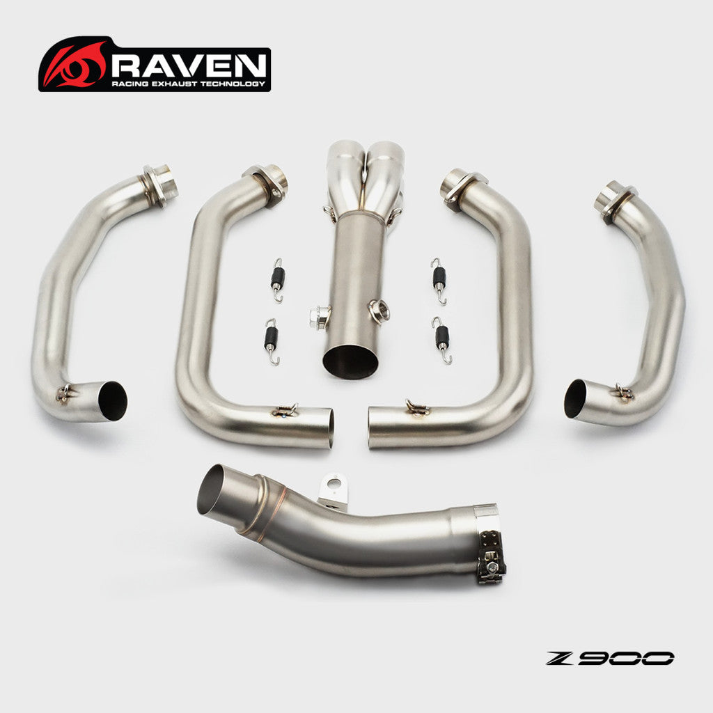 RAVEN 2025 Kawasaki Z900 SE A2 Exhaust Pipe Header Dual Oxygen Sensor Original Muffler 2025 Z900
