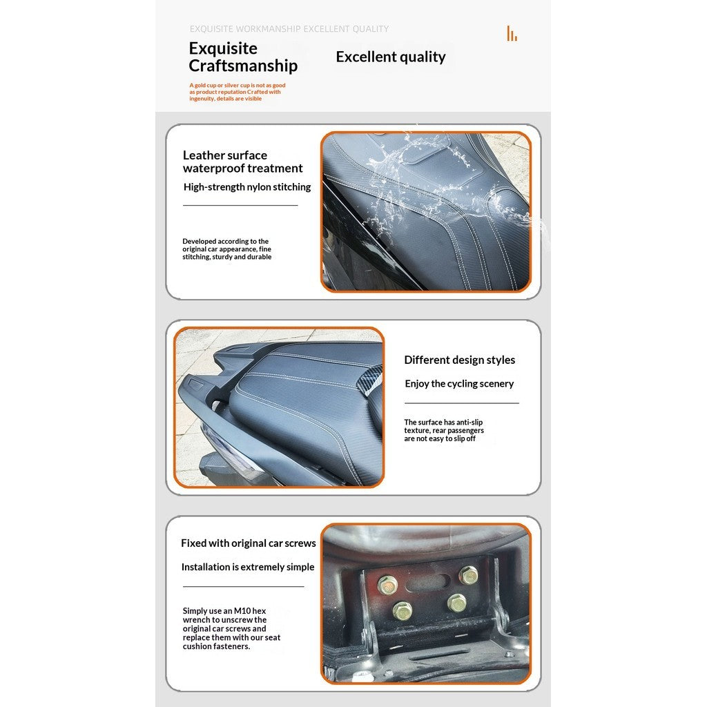 Comfort Seat for VOGE SR3 Sr250gt Cushion Motorcycle PU Leather Seat Cover Waterproof & Sun Protect