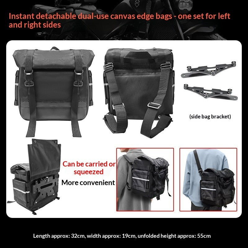 Backrest Canvas Bag Leather Side Bag Bumper Front Widened Pedal Folding for Benda 700 LFC PRO
