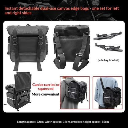 Backrest Canvas Bag Leather Side Bag Bumper Front Widened Pedal Folding for Benda 700 LFC PRO