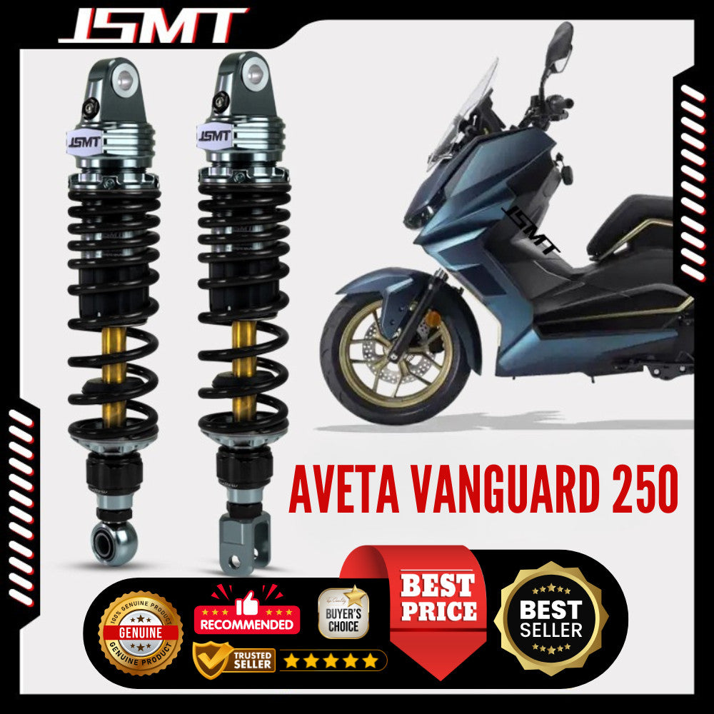 JSMT AVETA VANGUARD 250 +10mm Rear Shock Absorber Performance 3 Adjustable Preload Nitrogen Gas Can