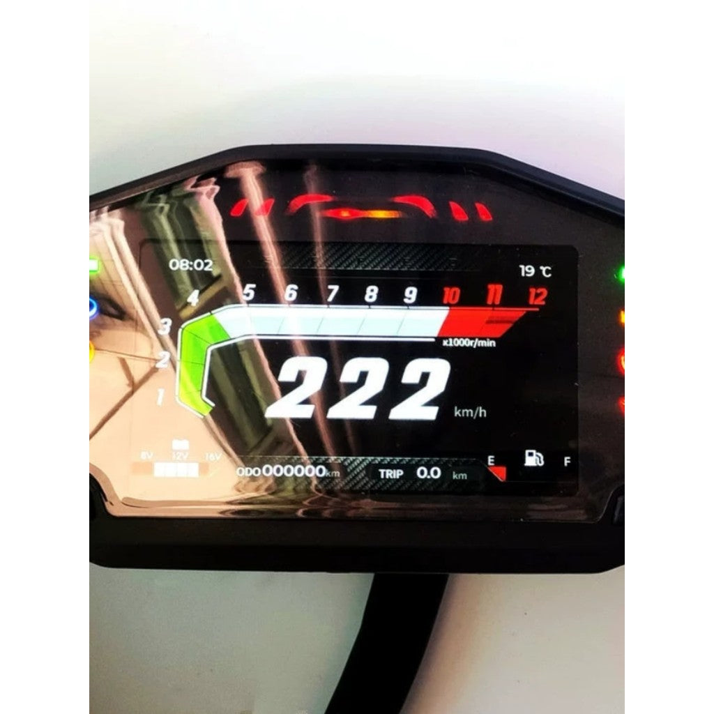 New Three-interface Full-color Tft Bluetooth Chinese English Universal Modified LCD Motorcycle Meter