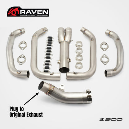 RAVEN 2025 Kawasaki Z900 SE A2 Exhaust Pipe Header Dual Oxygen Sensor Original Muffler 2025 Z900
