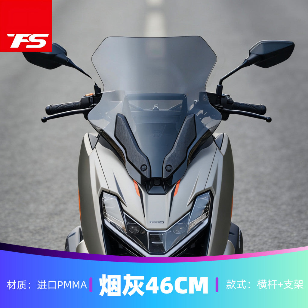 TFS Windshield for Zontes 150X Motorcycle Front Cover Plate and GPS Cross Bar Phone Bracket 150x