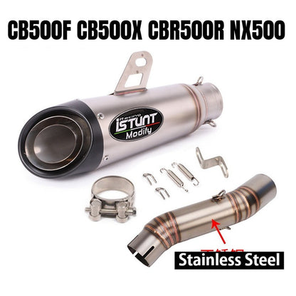 Honda CB500F Motorcycle Exhaust CB500X CBR500R NX500 Titanium Stainless Steel Exhaust Pipe Slip On