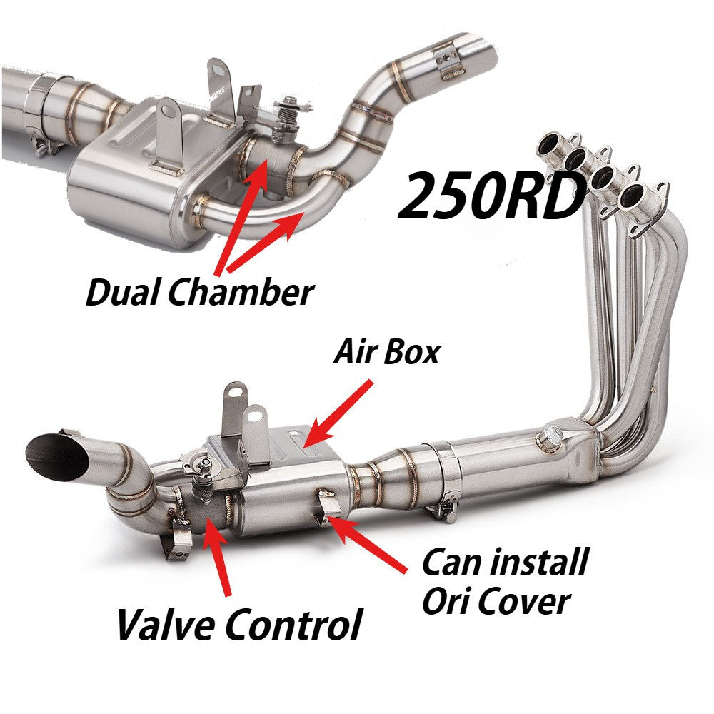 RAVEN Qjmotor SRK450RR SRK250RD Stainless Steel Exhaust Pipe Full System Motorcycle Exhaust SRK450RR