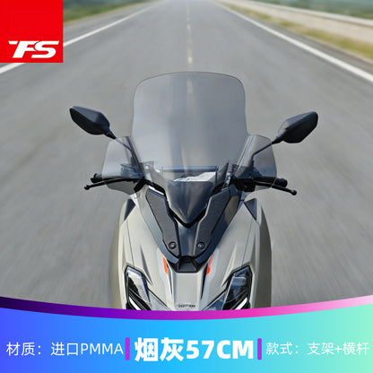 TFS Zontes 150X Motorcycle Windshield for Zontes 150X Windshield with Crossbar Phone Bracket