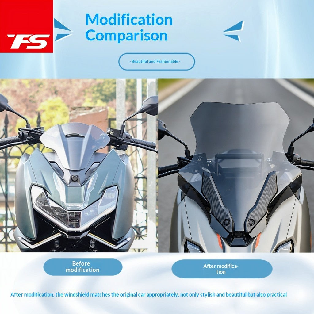 TFS Windshield for Zontes 150X Motorcycle Front Cover Plate and GPS Cross Bar Phone Bracket 150x