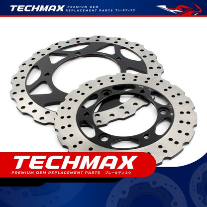 Techmax Brake Disc for Kawasaki Ninja 250 2013-2017 Front and Rear Brake Disc Modenas Ninja 250