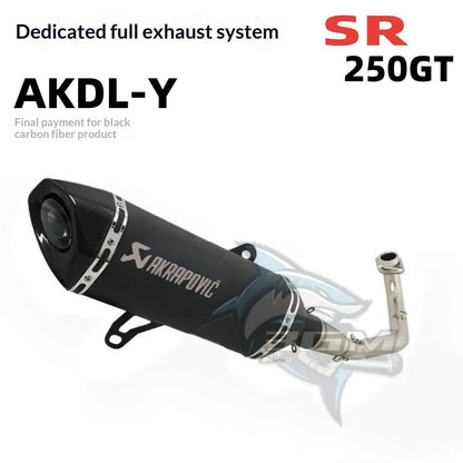 VOGE SR3 SR250GT Full Exhaust SC Upgrade Carbon Fiber Cap Exhaust VOGE SR3 Exhaust Full System