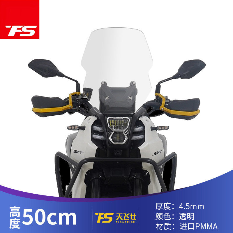 TFS Front Windshield For QJmotor SVT650 Upgrade Height Windshield SVT 650 Windscreen Accessories