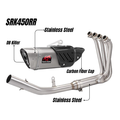 RAVEN Qjmotor SRK450RR SRK250RD Stainless Steel Exhaust Pipe Full System Motorcycle Exhaust SRK450RR