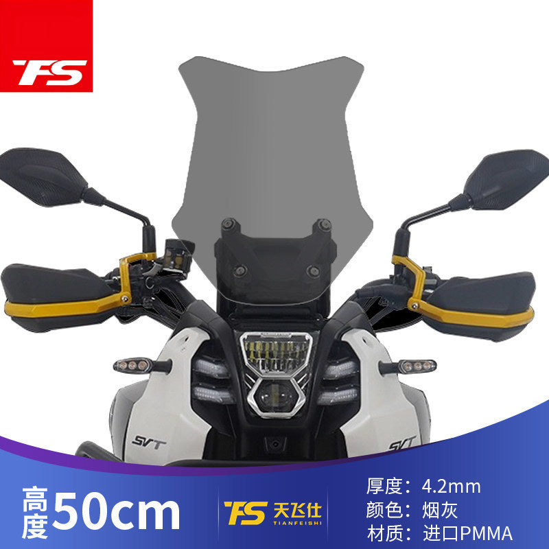 TFS Front Windshield For QJmotor SVT650 Upgrade Height Windshield SVT 650 Windscreen Accessories