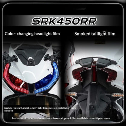 QJMOTOR SRK450RR Headlight Tint Film Tail Light Scratch Guard Sticker Meter Film Accessories