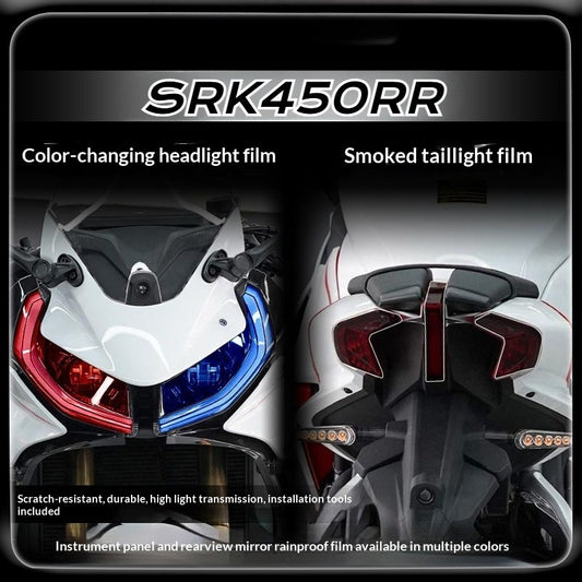 QJMOTOR SRK450RR Headlight Tint Film Tail Light Scratch Guard Sticker Meter Film Accessories