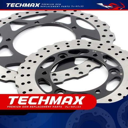 Techmax Brake Disc for Kawasaki Z250 15-18 Years Front and Rear Brake Disc Front and Rear Disc Brake