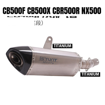 Honda CB500F Motorcycle Exhaust CB500X CBR500R NX500 Titanium Stainless Steel Exhaust Pipe Slip On