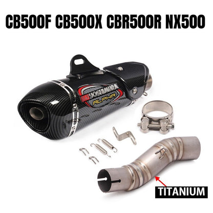 Honda CB500F Motorcycle Exhaust CB500X CBR500R NX500 Titanium Stainless Steel Exhaust Pipe Slip On