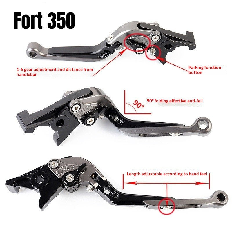 QJMOTOR FORT350 Modified Brake Lever with Parking Brake Fort 350 Handle Brake LEver Fortress 350