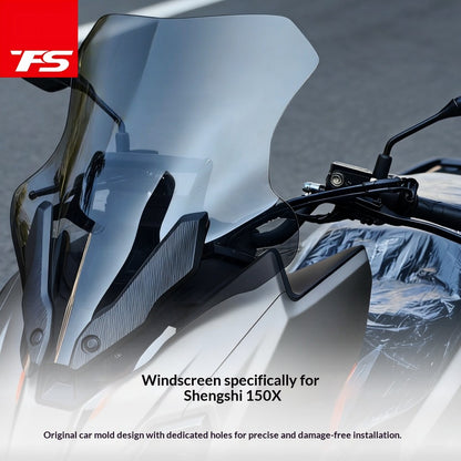 TFS Windshield for Zontes 150X Motorcycle Front Cover Plate and GPS Cross Bar Phone Bracket 150x
