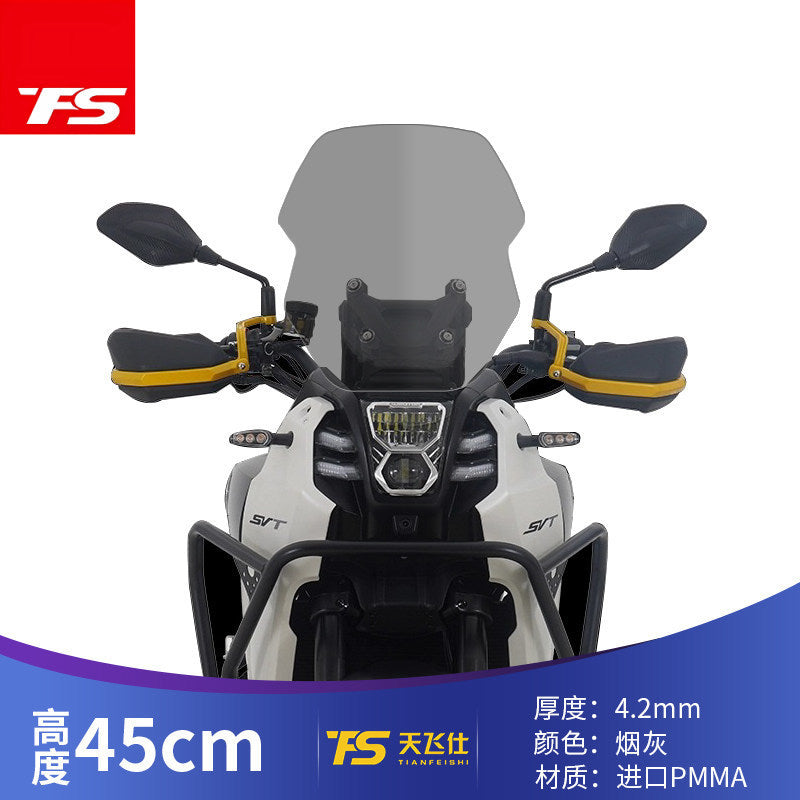 TFS Front Windshield For QJmotor SVT650 Upgrade Height Windshield SVT 650 Windscreen Accessories