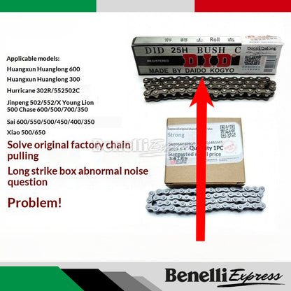 Benelli Oil pump chain DID Timing Chain Guide TNT600 300 302R Leoncino 500 Trk502 502C