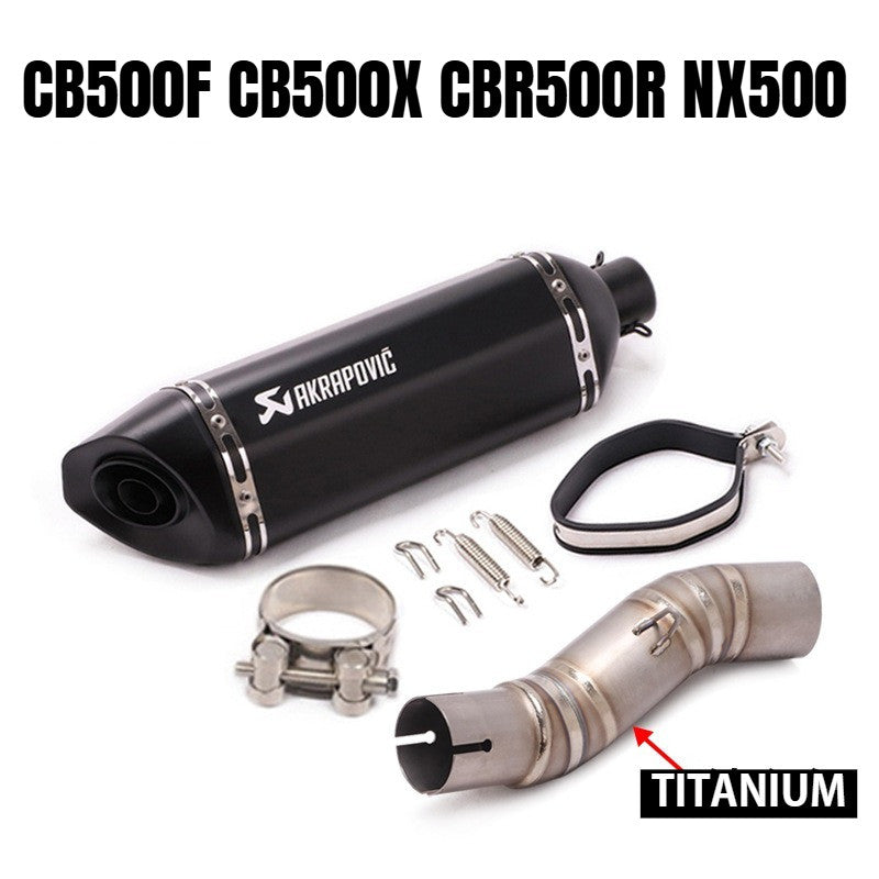 Honda CB500F Motorcycle Exhaust CB500X CBR500R NX500 Titanium Stainless Steel Exhaust Pipe Slip On