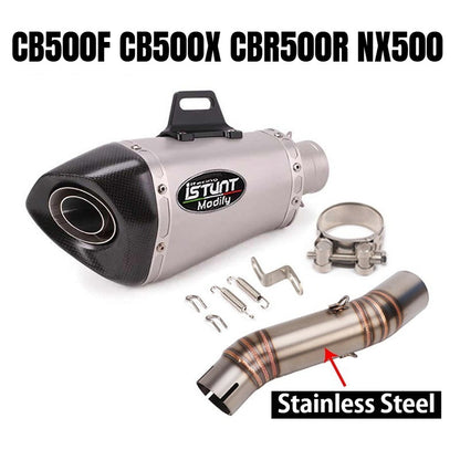 Honda CB500F Motorcycle Exhaust CB500X CBR500R NX500 Titanium Stainless Steel Exhaust Pipe Slip On