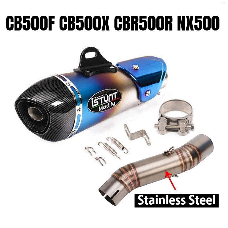 Honda CB500F Motorcycle Exhaust CB500X CBR500R NX500 Titanium Stainless Steel Exhaust Pipe Slip On