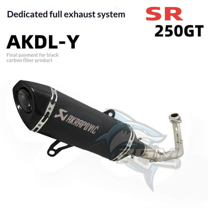 VOGE SR3 SR250GT Full Exhaust SC Upgrade Carbon Fiber Cap Exhaust VOGE SR3 Exhaust Full System