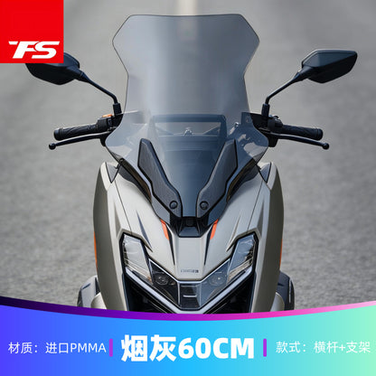 TFS Windshield for Zontes 150X Motorcycle Front Cover Plate and GPS Cross Bar Phone Bracket 150x