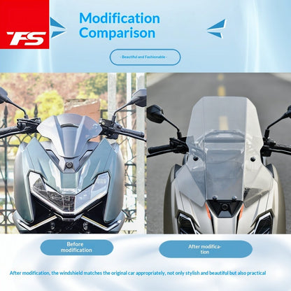 TFS Zontes 150X Motorcycle Windshield Straight Wind Screen & Crossbar Accessories ZT150X Windshield