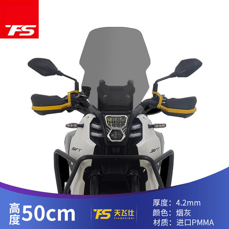 TFS Front Windshield For QJmotor SVT650 Upgrade Height Windshield SVT 650 Windscreen Accessories