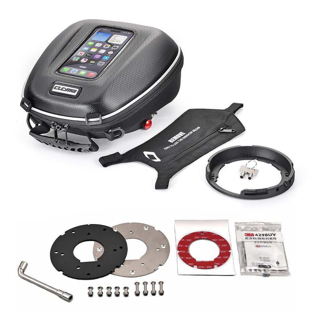 CUCYMA Motorcycle Quick Release Fuel Tank Bag for Benelli TRK502X with Anti-Theft Adapter Ring