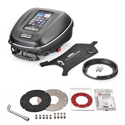 CUCYMA Motorcycle Quick Release Fuel Tank Bag for Benelli TRK502X with Anti-Theft Adapter Ring
