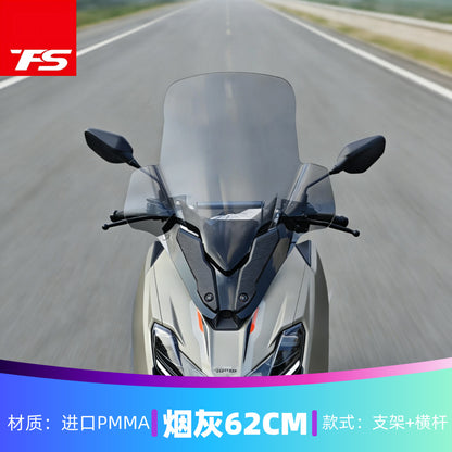TFS Zontes 150X Motorcycle Windshield for Zontes 150X Windshield with Crossbar Phone Bracket