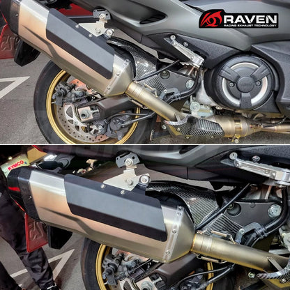 RAVEN Motorcycle Exhaust Pipe Full System for TMAX530 TMAX560 2017-2026 Dual Oxygen Sensor Pipe