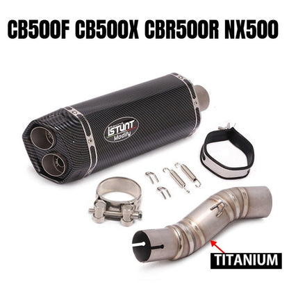 Honda CB500F Motorcycle Exhaust CB500X CBR500R NX500 Titanium Stainless Steel Exhaust Pipe Slip On