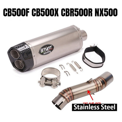 Honda CB500F Motorcycle Exhaust CB500X CBR500R NX500 Titanium Stainless Steel Exhaust Pipe Slip On