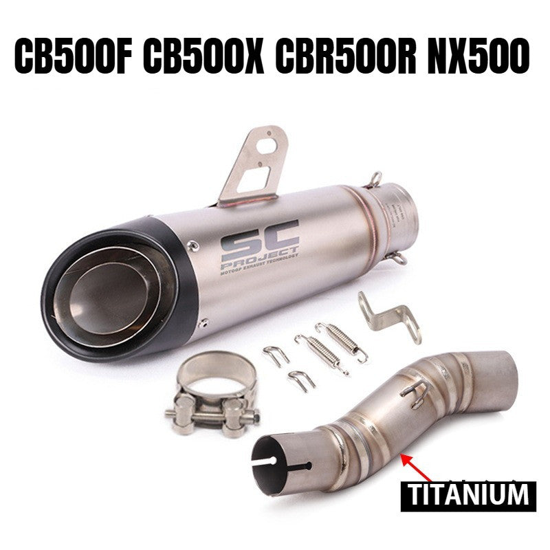 Honda CB500F Motorcycle Exhaust CB500X CBR500R NX500 Titanium Stainless Steel Exhaust Pipe Slip On