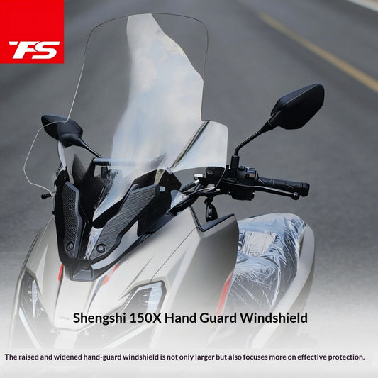 TFS Zontes 150X Motorcycle Windshield for Zontes 150X Windshield with Crossbar Phone Bracket