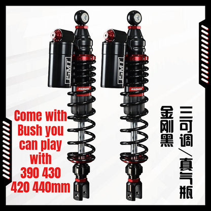 JSMT QJMOTOR ATX 250 Rear Shock Absorber 390-440mm Performance Preload Nitrogen Gas Can