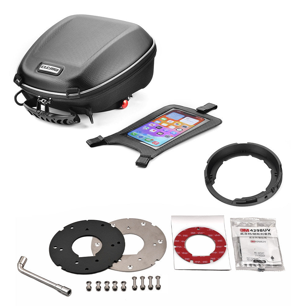 CUCYMA Motorcycle Quick Release Fuel Tank Bag for Benelli TRK502X with Anti-Theft Adapter Ring
