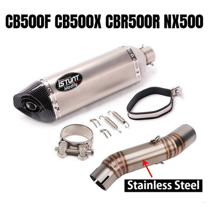 Honda CB500F Motorcycle Exhaust CB500X CBR500R NX500 Titanium Stainless Steel Exhaust Pipe Slip On