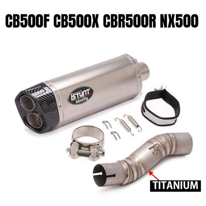 Honda CB500F Motorcycle Exhaust CB500X CBR500R NX500 Titanium Stainless Steel Exhaust Pipe Slip On