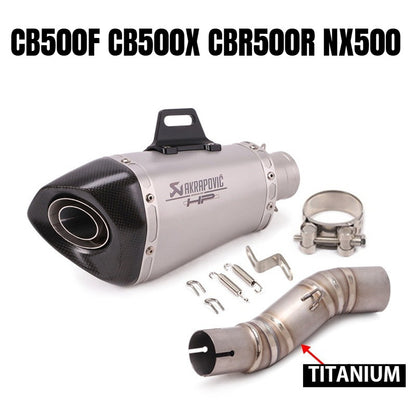 Honda CB500F Motorcycle Exhaust CB500X CBR500R NX500 Titanium Stainless Steel Exhaust Pipe Slip On
