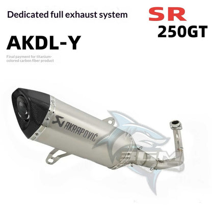 VOGE SR3 SR250GT Full Exhaust SC Upgrade Carbon Fiber Cap Exhaust VOGE SR3 Exhaust Full System