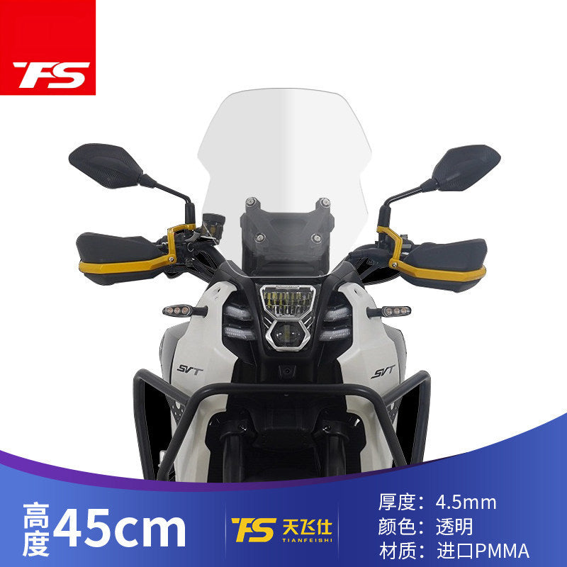 TFS Front Windshield For QJmotor SVT650 Upgrade Height Windshield SVT 650 Windscreen Accessories